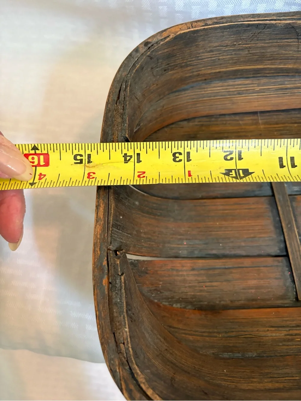 Vintage Antique English Old Sussex Wooden Trug Garden Basket